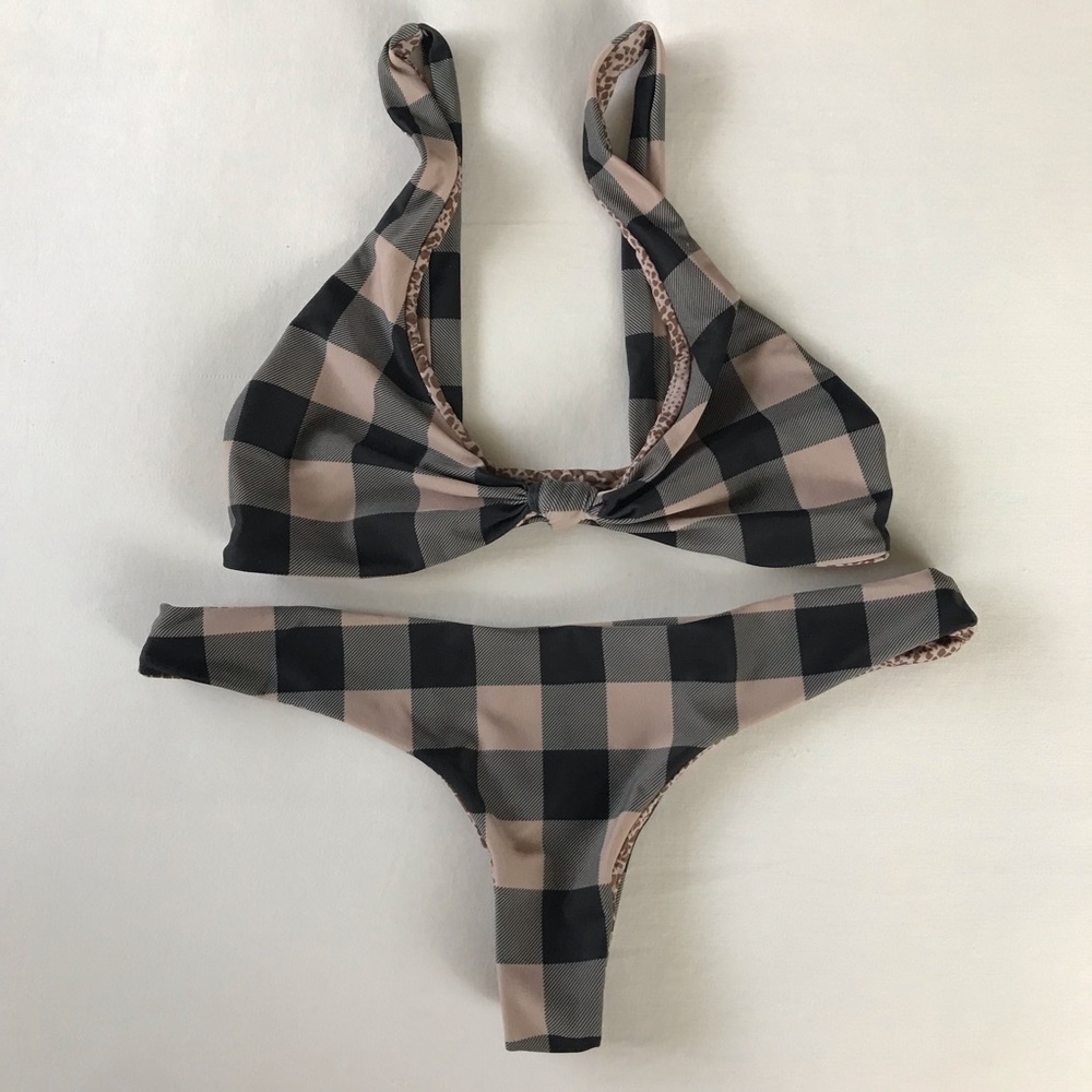 Acacia swimwear blue check set